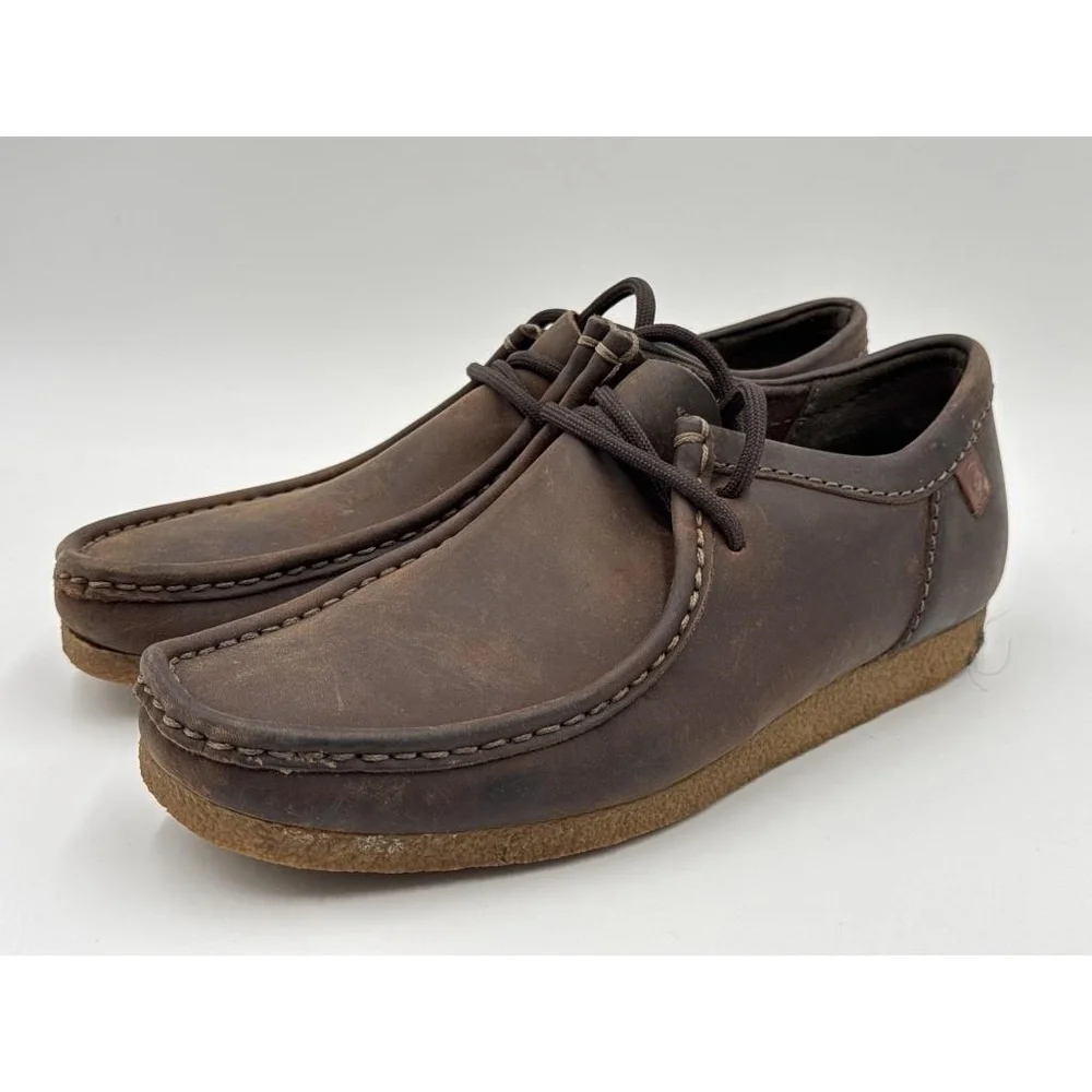 Clarks Shacre II Run Mocha Beeswax Leather Shoes Size Men’s 8 - Picture 1 of 5